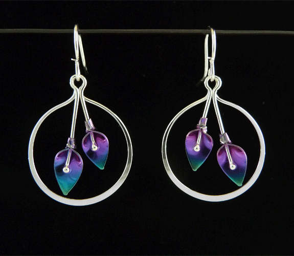 Mark Steel - Sterling Silver & Niobium Calla Earrings